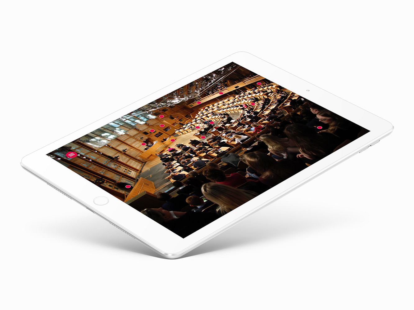 scottish parliament chamber app interactive hotspot screen