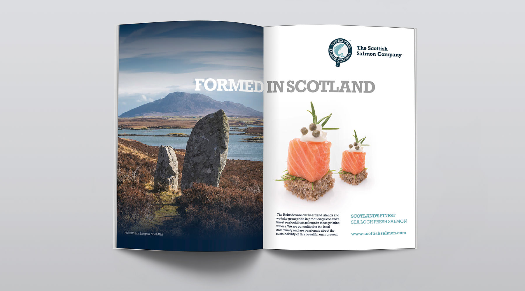 magazine spread from In Scotland campaign for Scottish Salmon Company