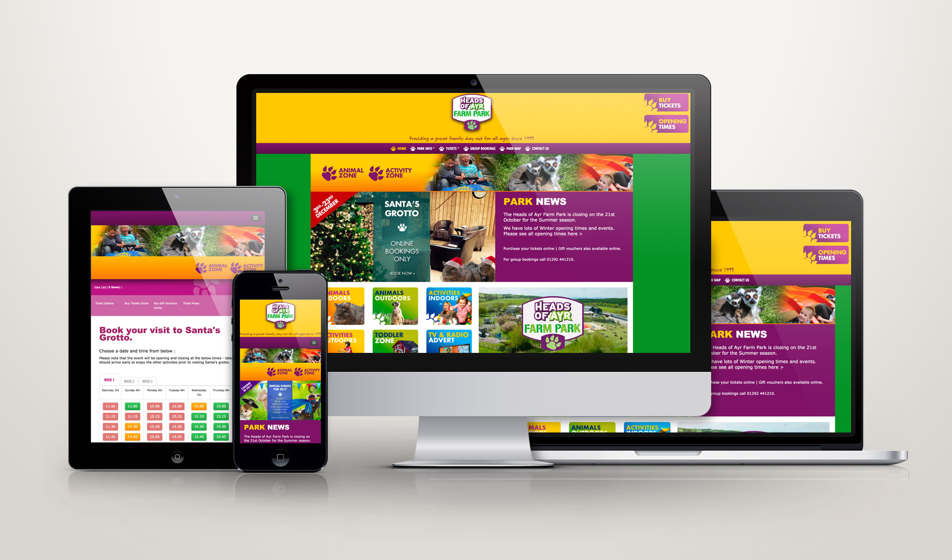 heads of ayr farm park website screens