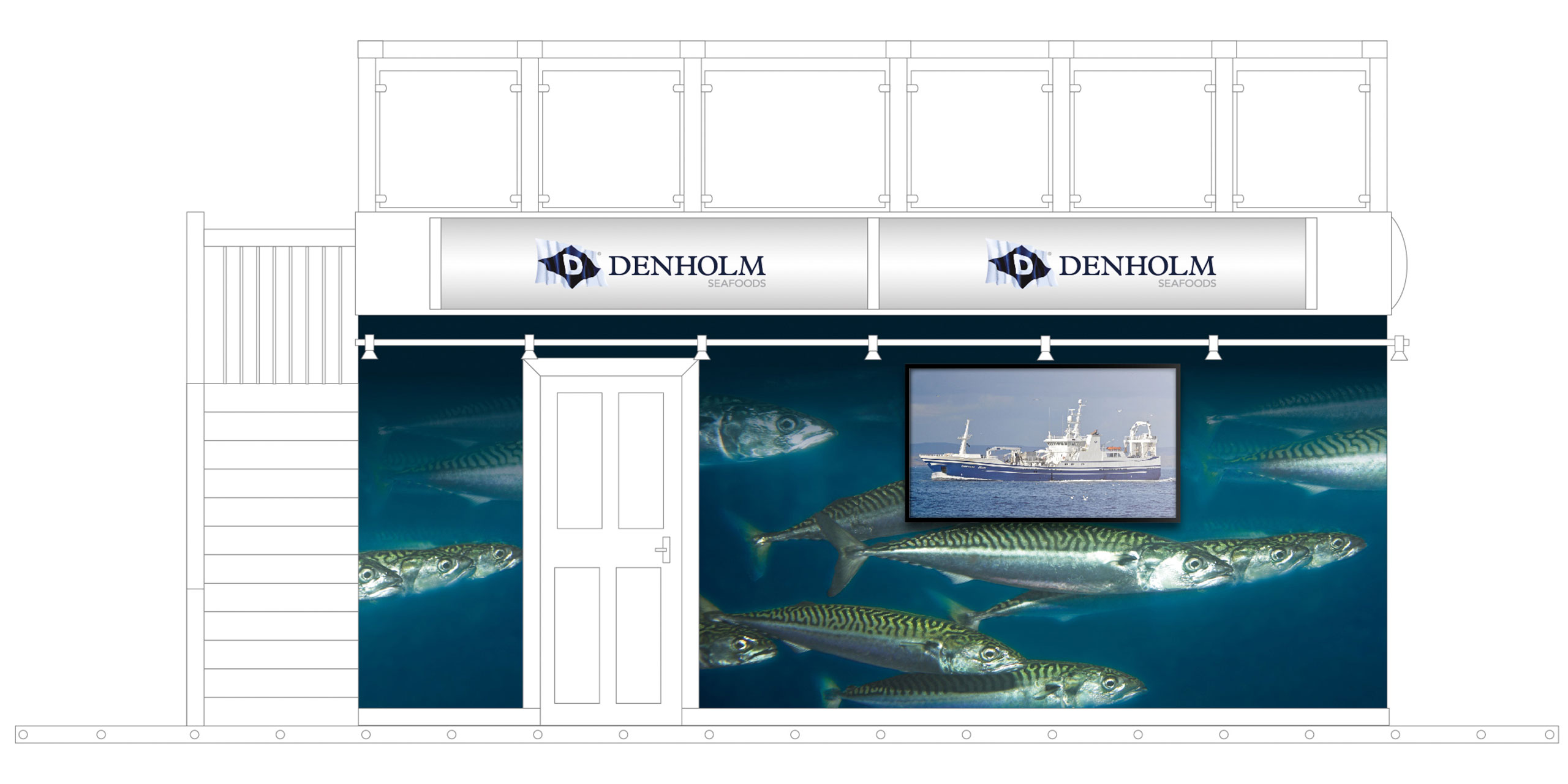 mock up of exhibition wall